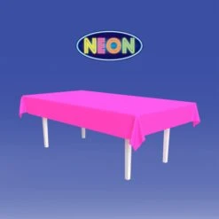 Neon Pink Plastic Rectangular Tablecover (1 Per Package) -Bulk Party Supplies Shop 56411 NP i4 plastic rectangular tablecover