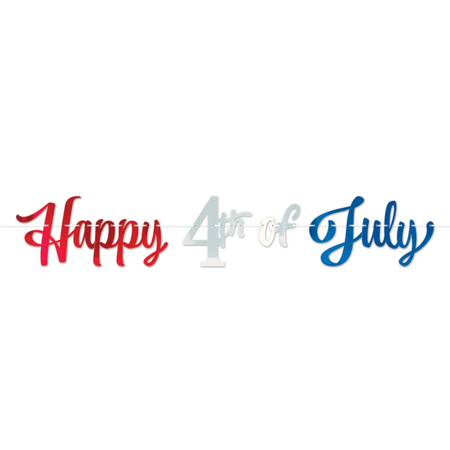 Foil Happy 4th Of July Streamer (1 Per Package) 1 Foil Happy 4th Of July Streamer (1 Per Package)