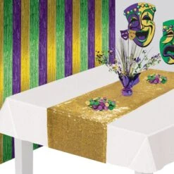 Mardi Gras Gleam 'N Spray Centerpiece (1 Per Package) -Bulk Party Supplies Shop 56436 i2 mardi gras gleam n spray centerpiece