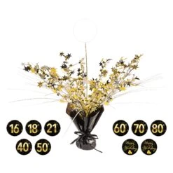 Happy Birthday Gleam 'N Spray Centerpiece (1 Per Package)