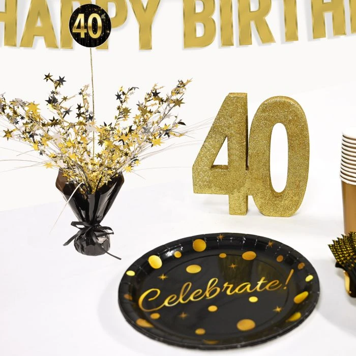 Happy Birthday Gleam 'N Spray Centerpiece (1 Per Package) 2 Happy Birthday Gleam 'N Spray Centerpiece (1 Per Package) - Image 2