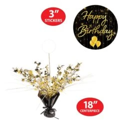 Happy Birthday Gleam 'N Spray Centerpiece (1 Per Package) 9 Happy Birthday Gleam 'N Spray Centerpiece (1 Per Package) -Bulk Party Supplies Shop 56441 i5 happy birthday gleam n spray ctrpc