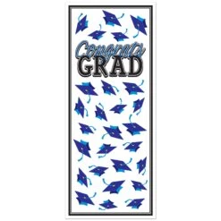 Blue Congrats Grad Door Cover (1 Per Package)