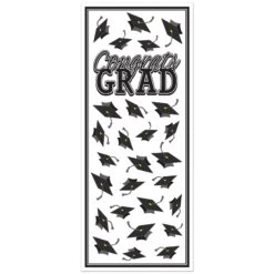 Black Congrats Grad Door Cover (1 Per Package)