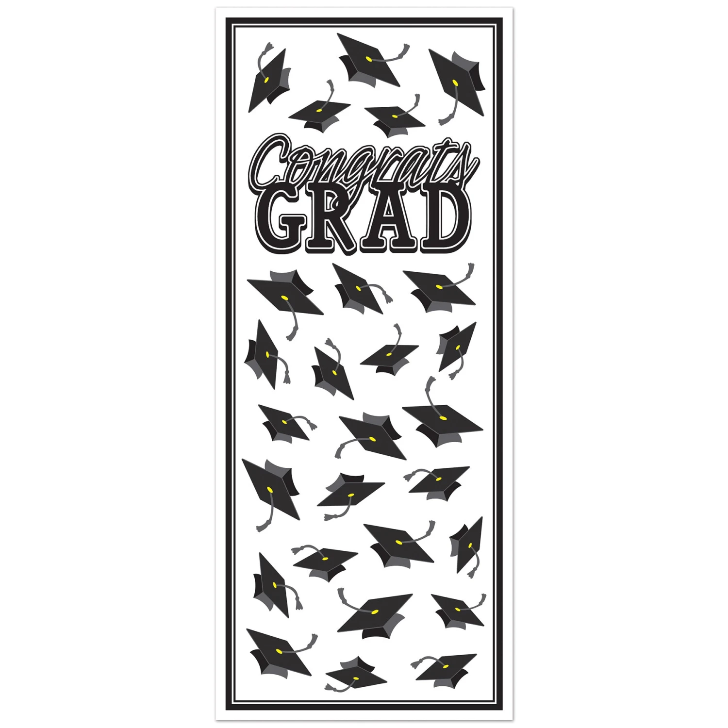Black Congrats Grad Door Cover (1 Per Package) 1 Black Congrats Grad Door Cover (1 Per Package)