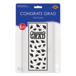 Black Congrats Grad Door Cover (1 Per Package) 7 Black Congrats Grad Door Cover (1 Per Package) -Bulk Party Supplies Shop 56450 BK i3 congrats grad door cover