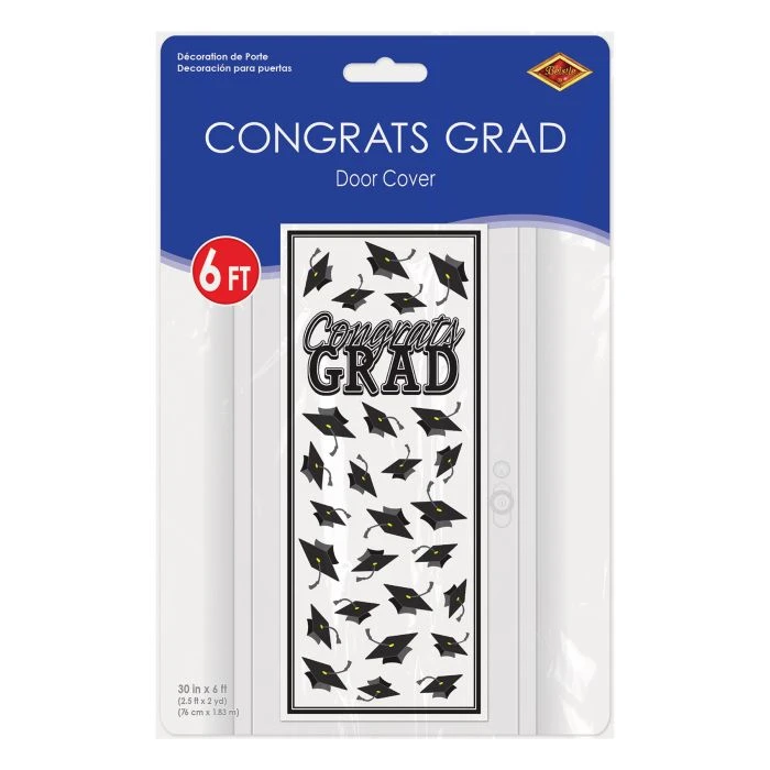 Black Congrats Grad Door Cover (1 Per Package) 3 Black Congrats Grad Door Cover (1 Per Package) - Image 3