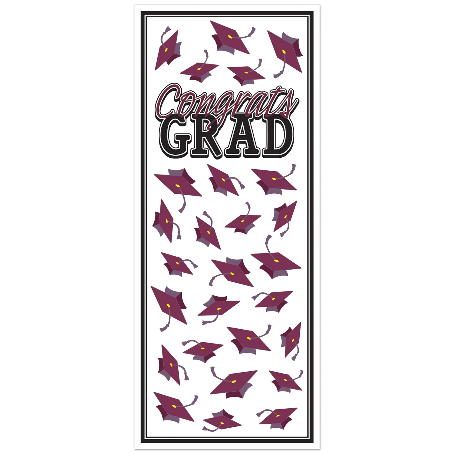 Burgundy Congrats Grad Door Cover (1 Per Package) 1 Burgundy Congrats Grad Door Cover (1 Per Package)