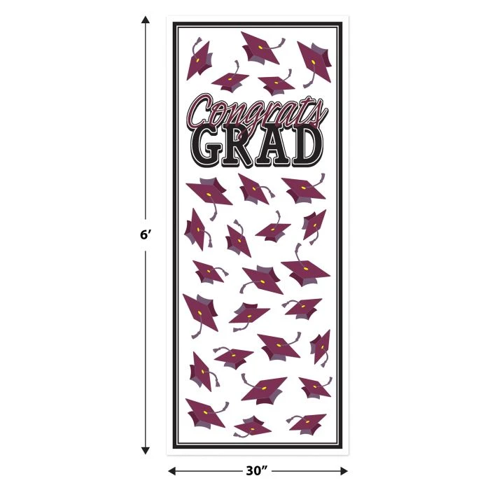 Burgundy Congrats Grad Door Cover (1 Per Package) 5 Burgundy Congrats Grad Door Cover (1 Per Package) - Image 5