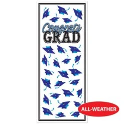 Blue Congrats Grad Door Cover (1 Per Package) -Bulk Party Supplies Shop 56450 B i4 congrats grad door cover