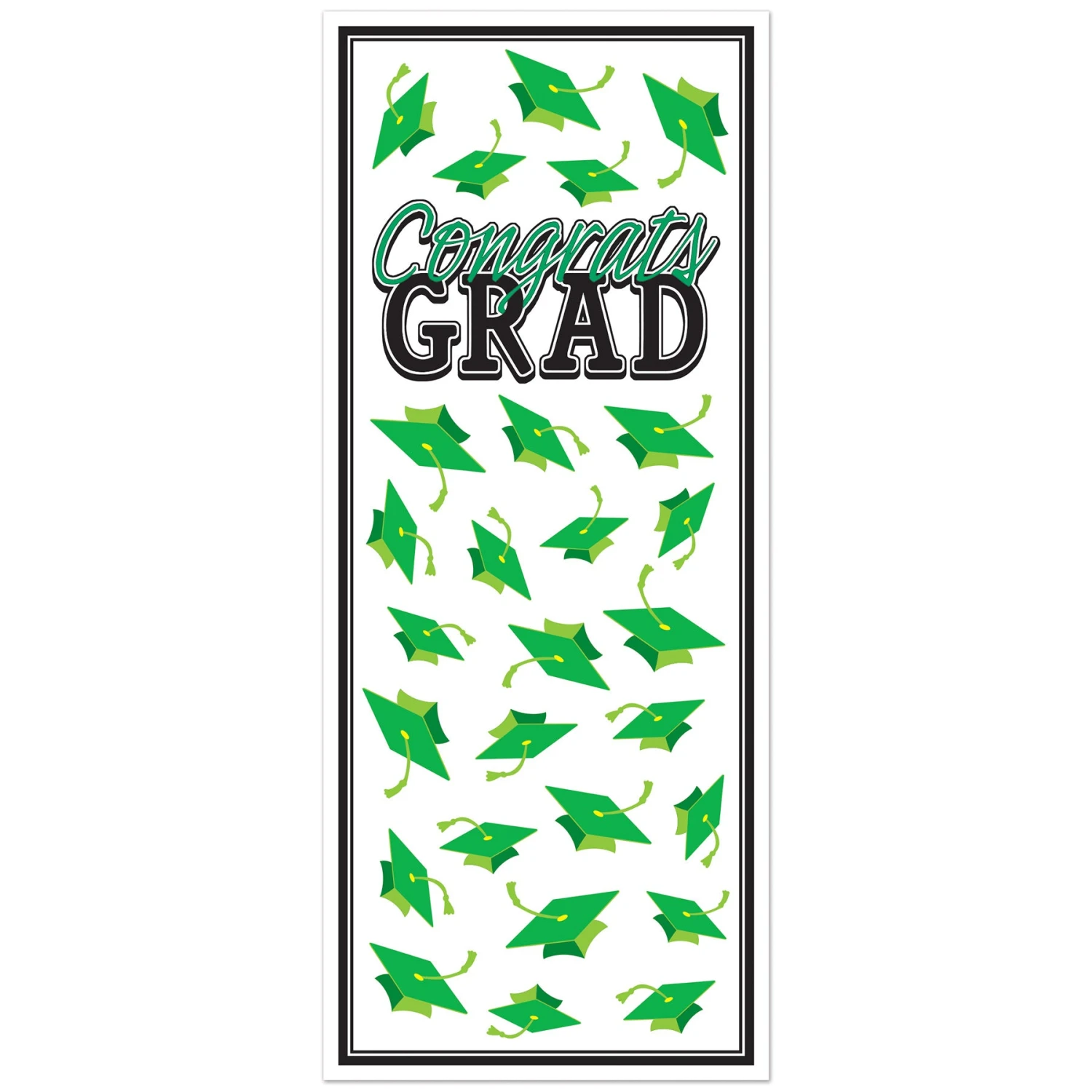 Green Congrats Grad Door Cover (1 Per Package) 1 Green Congrats Grad Door Cover (1 Per Package)
