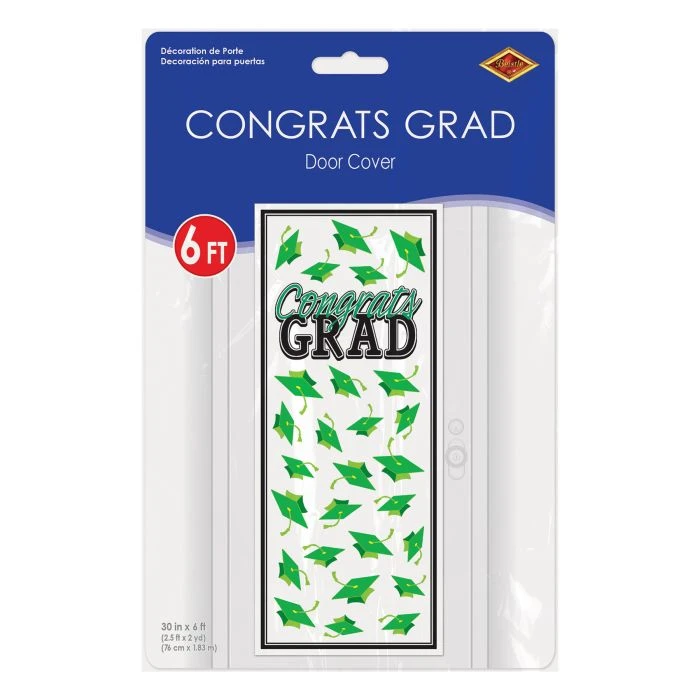 Green Congrats Grad Door Cover (1 Per Package) 3 Green Congrats Grad Door Cover (1 Per Package) - Image 3