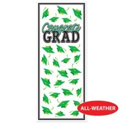 Green Congrats Grad Door Cover (1 Per Package) 8 Green Congrats Grad Door Cover (1 Per Package) -Bulk Party Supplies Shop 56450 G i4 congrats grad door cover