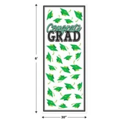 Green Congrats Grad Door Cover (1 Per Package) 9 Green Congrats Grad Door Cover (1 Per Package) -Bulk Party Supplies Shop 56450 G i5 congrats grad door cover