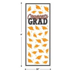 Orange Congrats Grad Door Cover (1 Per Package) -Bulk Party Supplies Shop 56450 O i5 congrats grad door cover