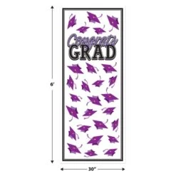 Purple Congrats Grad Door Cover (1 Per Package) -Bulk Party Supplies Shop 56450 PL i5 congrats grad door cover