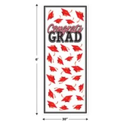 Red Congrats Grad Door Cover (1 Per Package) -Bulk Party Supplies Shop 56450 R i5 congrats grad door cover