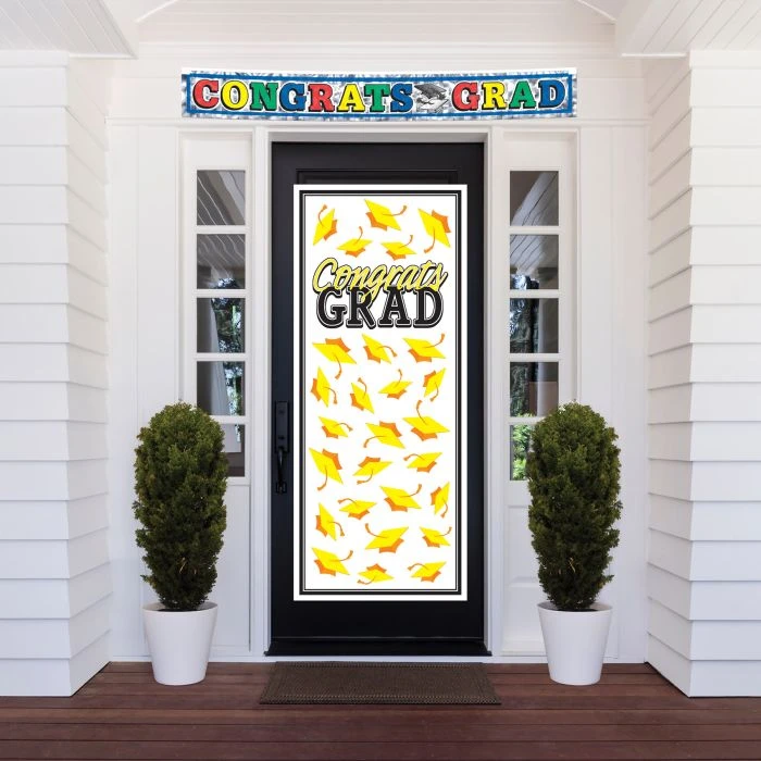 Yellow Congrats Grad Door Cover (1 Per Package) 2 Yellow Congrats Grad Door Cover (1 Per Package) - Image 2
