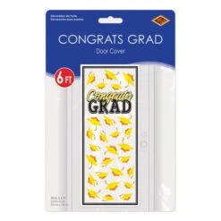 Yellow Congrats Grad Door Cover (1 Per Package) 7 Yellow Congrats Grad Door Cover (1 Per Package) -Bulk Party Supplies Shop 56450 Y i3 congrats grad door cover