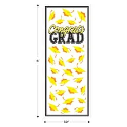 Yellow Congrats Grad Door Cover (1 Per Package) 9 Yellow Congrats Grad Door Cover (1 Per Package) -Bulk Party Supplies Shop 56450 Y i5 congrats grad door cover