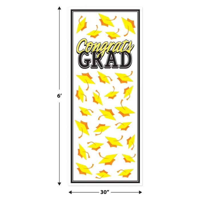 Yellow Congrats Grad Door Cover (1 Per Package) 5 Yellow Congrats Grad Door Cover (1 Per Package) - Image 5
