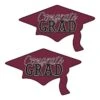 Burgundy Congrats Grad Cutout Decorations (2 Per Package) -Bulk Party Supplies Shop 56453 BU