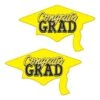 Yellow Congrats Grad Cutout Decorations (2 Per Package) 2 Yellow Congrats Grad Cutout Decorations (2 Per Package) -Bulk Party Supplies Shop 56453 Y