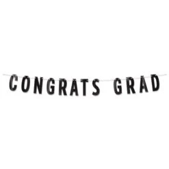Black Foil Congrats Grad Streamer (1 Per Package)