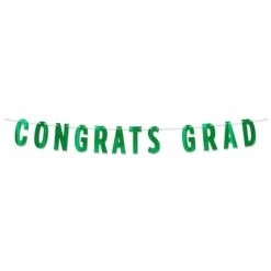 Green Foil Congrats Grad Streamer (1 Per Package)