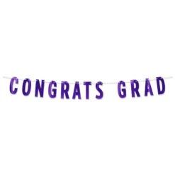 Purple Foil Congrats Grad Streamer (1 Per Package)