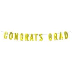 Yellow Foil Congrats Grad Streamer (1 Per Package)