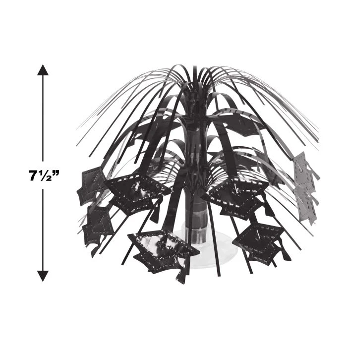 Black Grad Cap Mini Cascade Centerpiece (1 Per Package) 5 Black Grad Cap Mini Cascade Centerpiece (1 Per Package) - Image 5