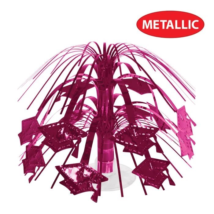 Burgundy Grad Cap Mini Cascade Centerpiece (1 Per Package) 4 Burgundy Grad Cap Mini Cascade Centerpiece (1 Per Package) - Image 4