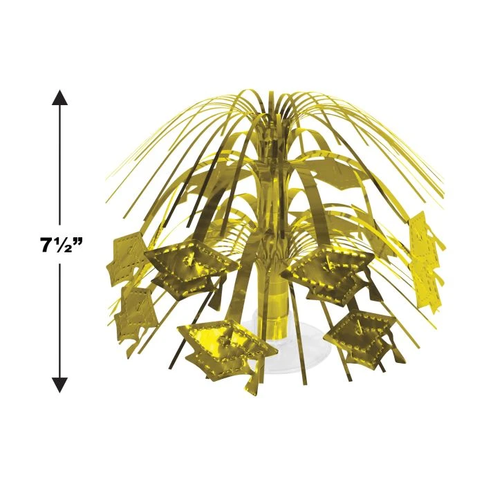 Gold Grad Cap Mini Cascade Centerpiece (1 Per Package) 5 Gold Grad Cap Mini Cascade Centerpiece (1 Per Package) - Image 5