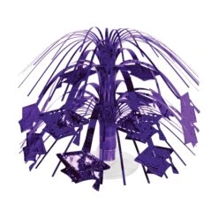 Purple Grad Cap Mini Cascade Centerpiece (1 Per Package)