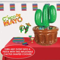 Fiesta Inflatable Cactus Cooler -Bulk Party Supplies Shop 57082 i2 5