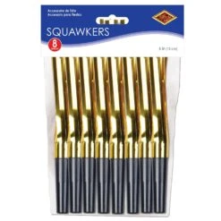 New Year's Eve Squawkers Black & Gold (8 Per Package) -Bulk Party Supplies Shop 57094 BKGD i3 f6e2121e 5fcb 4a2a a1f7 50008cf868ba