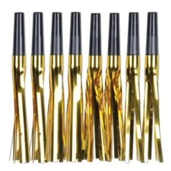 New Year's Eve Squawkers Black & Gold (8 Per Package) -Bulk Party Supplies Shop 57094 BKGD i7