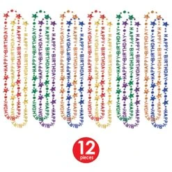 Happy Birthday Bead Necklaces -Bulk Party Supplies Shop 57239 ASST i7 1