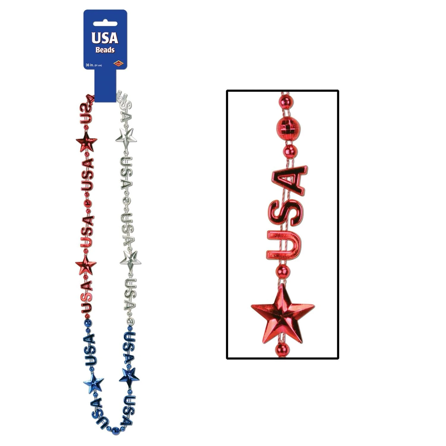 USA Party Bead Necklaces 1 USA Party Bead Necklaces