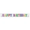 Metallic Happy Birthday Party Banner - White With Silver -Bulk Party Supplies Shop 57307