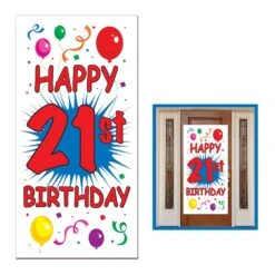 21st Birthday Party Door Cover- Multicolor