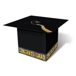 Grad Cap Graduation Party Card Box - Black