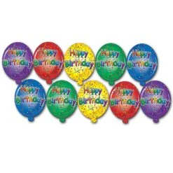 Mini Happy Birthday Party Cutouts (10 Per Package)