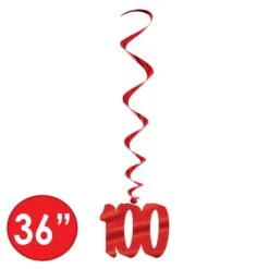 100th Birthday Party Whirls - Assorted Colors (5 Per Package) -Bulk Party Supplies Shop 57551 100 i5