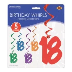 18th Birthday Party Whirls (5 Per Package) 9 18th Birthday Party Whirls (5 Per Package) -Bulk Party Supplies Shop 57551 18 i3