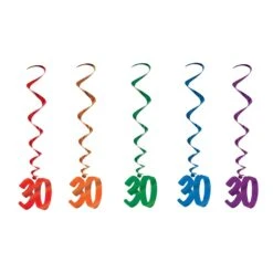 30th Birthday Party Whirls - Assorted Colors