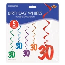 30th Birthday Party Whirls - Assorted Colors -Bulk Party Supplies Shop 57551 30 i3