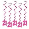 21st Birthday Party Whirls Pink (5 Per Package)