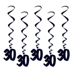30th Birthday Party Whirls (5 Per Package)